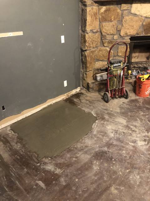 Slab during: concrete patch poured back